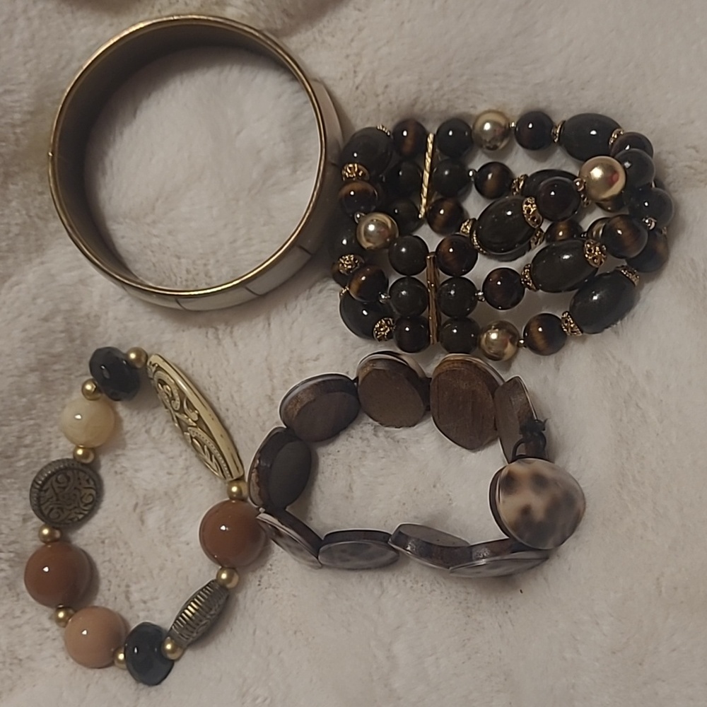 4 ladies bracelets browns
